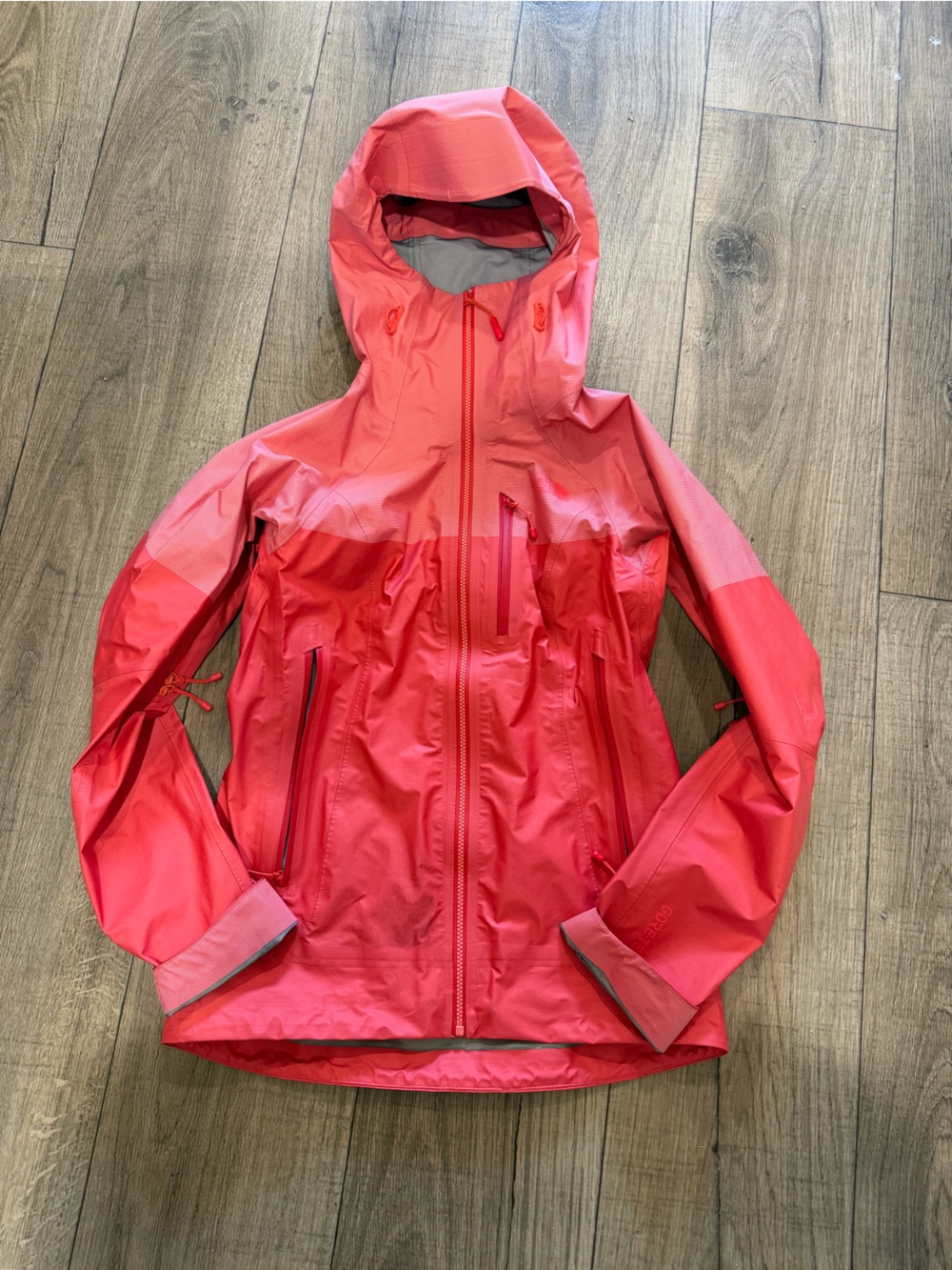 The North Face Women's Coral-Red Hooded Ski Shell Jacket